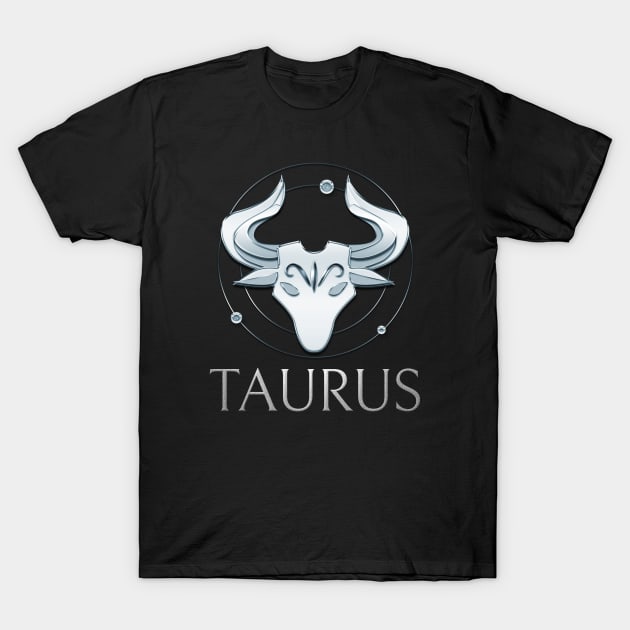 Taurus Zodiac Sign T-Shirt by Author Gemma James